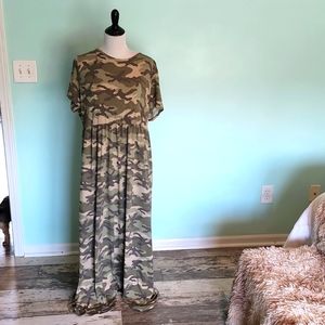 NWOT Camo Maxi Dress